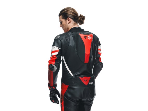 Kombi Dainese Misano 3 D-Air Perf. 1PC Leather Suit black-red-fluored
