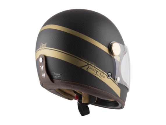 Motorradhelm By City Roadster Ii Carbon Gold Strike Retro Integralhelm