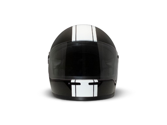 Rivale Vintage Motorradhelm - Matt Schwarz Integralhelm | Tricomposite-Faser, ECE-zertifiziert, Made In Italy