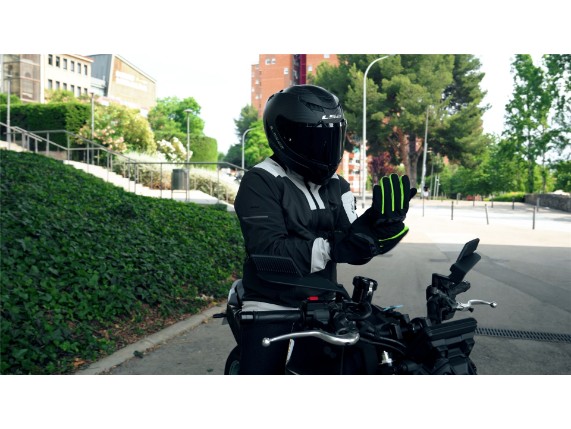 LS2 THERMORAIN GLOVES BLACK H-V YELLOW 8