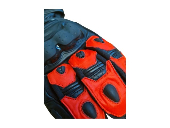 Motomagnet Race Evo Handschuhe schwarz rot fluo detail 1