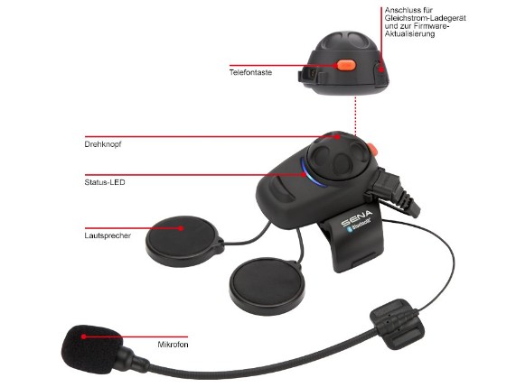 Sena SMH5 Solo Kit Sprechanlage Headset Bluetooth Interkom Einzelset