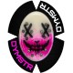 pink, joker face