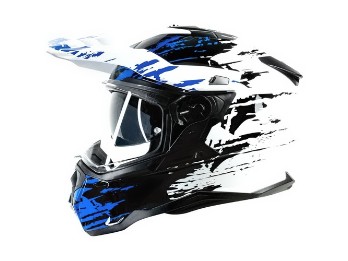 SX-62.01/R1 Stinger ADV Endurohelm Motorradhelm weiß blau