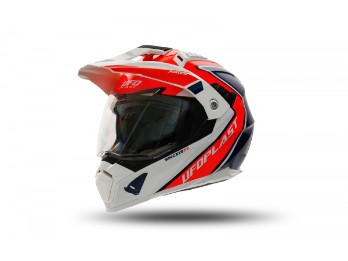 Aries Endurohelm Adventurhelm Motorradhelm rot blau