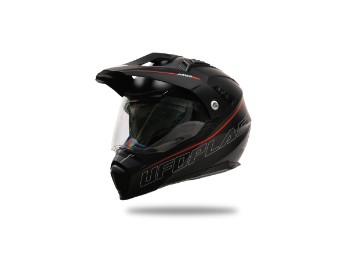 Aries Endurohelm Motorradhelm  schwarz rot