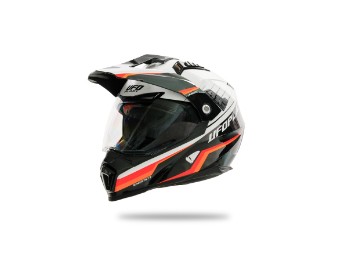 Aries Endurohelm Adventurehelm Motorradhelm schwarz weiß