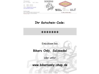 Geschenkgutschein Gutscheincode Bikers Only