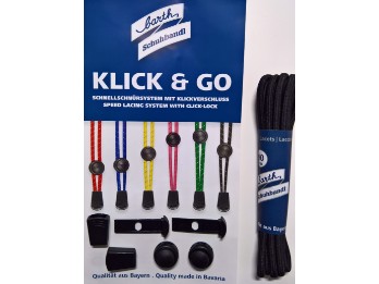 Klick & Go Schnürsenkel elastische Senkel mit Klippverschluss