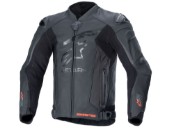 GP Plus R V4 Rideknit perforierte Leder Motorradjacke (schwarz)