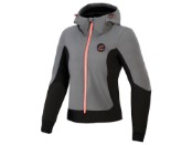Stella Radium Tech Zip Motorrad Hoodie Damen (grau / schwarz)