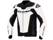 GP Force V2 Leder Motorradjacke (schwarz / weiß)