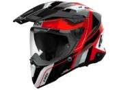 Commander 2 Skip Motorradhelm (schwarz / weiß / rot)