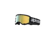 Vision 5 Hone Motorradbrille (Schwarz/Weiß/Gold verspiegelt)