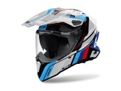 Commander 2 Skip Motorradhelm (Weiß/Schwarz/Blau/Rot)