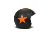 Retro Star Orange Motorradhelm (Schwarzmatt/Orange)