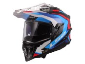 MX701 Carbon Explorer Frontier II Motorradhelm (Weiß/Blau/Rot)