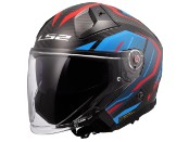 OF603 Infinity II Carbon Urus Motorradhelm (Blau/Rot/Carbon)