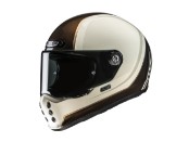 V10 Hodu Motorradhelm (Creme/Braun)