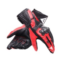 Reacto Carbon Lang Motorradhandschuhe (Schwarz/Rot)