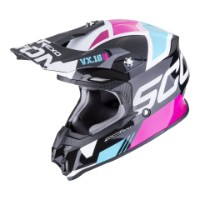 VX-16 EVO Air Analog Crosshelm (Schwarz/Blau/Pink)