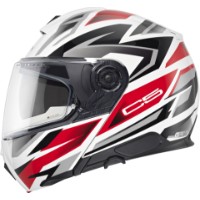 C5 Zenith Red Motorradhelm (Weiß/Rot/Grau/Schwarz)