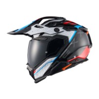 X.Wed 3 Furka Carbon Motorradhelm (Weiß/Rot/Carbon)