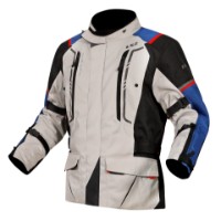 Narvik Motorradjacke (Grau/Schwarz/Blau/Rot)