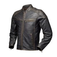 Phinix Motorrad Lederjacke (Braun)