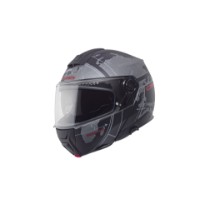 C5 Globe Motorradhelm (Schwarz/Grau/Rot)