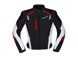 Lineos Motorradjacke Herren (schwarz/weiß/rot)