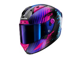 Aeron Edgy Carbon Motorradhelm (Blau/Pink//Schwarz)