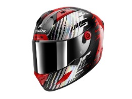 Aeron Edgy Carbon Motorradhelm (Rot/Weiß/Schwarz)