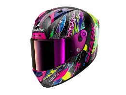 Aeron Fawn Carbon Motorradhelm (Lila/Gelb/Blau/Schwarz)