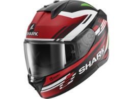 D-SKWAL 3 Firstlap Motorradhelm (Schwarzmatt/Rot/Grün)