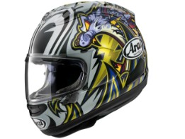 RX-7V EVO Nakasuga 4 - Replica Motorradhelm (Schwarz/Silber/Gold/Lila)