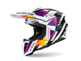 Twist 3 Rainbow Motorradhelm (Weiß/Schwarz/Gelb/Pink)