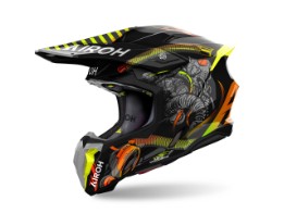 Twist 3 Toxic Motorradhelm (Schwarz/Orange/Grün)