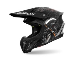 Twist 3 Arcade Motorradhelm (Schwarzmatt/Grau/Rot)
