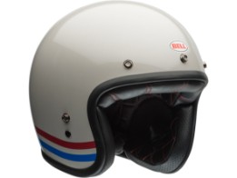 Custom 500 Stripe Vintage Jethelm (weiß/blau/rot)