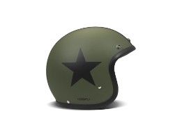 Retro Star Green Motorradhelm (Grünmatt)