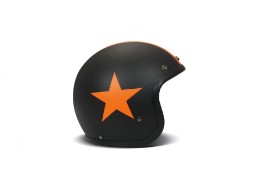 Retro Star Orange Motorradhelm (Schwarzmatt/Orange)