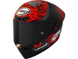 Suomy S1-XR GP Bagnaia Replica 2024 Motorradhelm (Schwarzmatt/Rot)