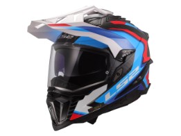 MX701 Carbon Explorer Frontier II Motorradhelm (Weiß/Blau/Rot)