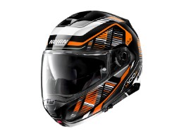 N100-5 Plus Starboard Motorradhelm Schwarz/Weiß/Orange