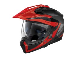 N70-2 X Stunner N-Com Crosshelm (schwarzmatt/rot)