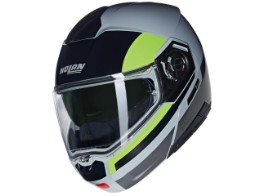 N90-3 N-Com Roboto 346 Motorradhelm (Grau/Schwarz/Gelb)