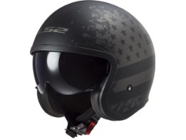 OF599 Spitfire II Black Flag Motorradhelm (Schwarzmatt/Grau)
