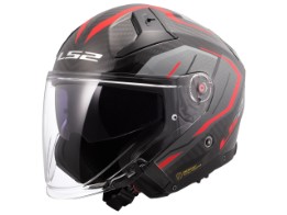 OF603 Infinity II Urus Motorradhelm (Schwarz/Rot/Carbon)