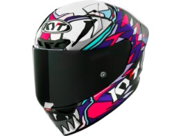 KX-1 Race GP Bastianini Replica 2023 Motorradhelm (Weiß/Pink/Lila/Schwarz)